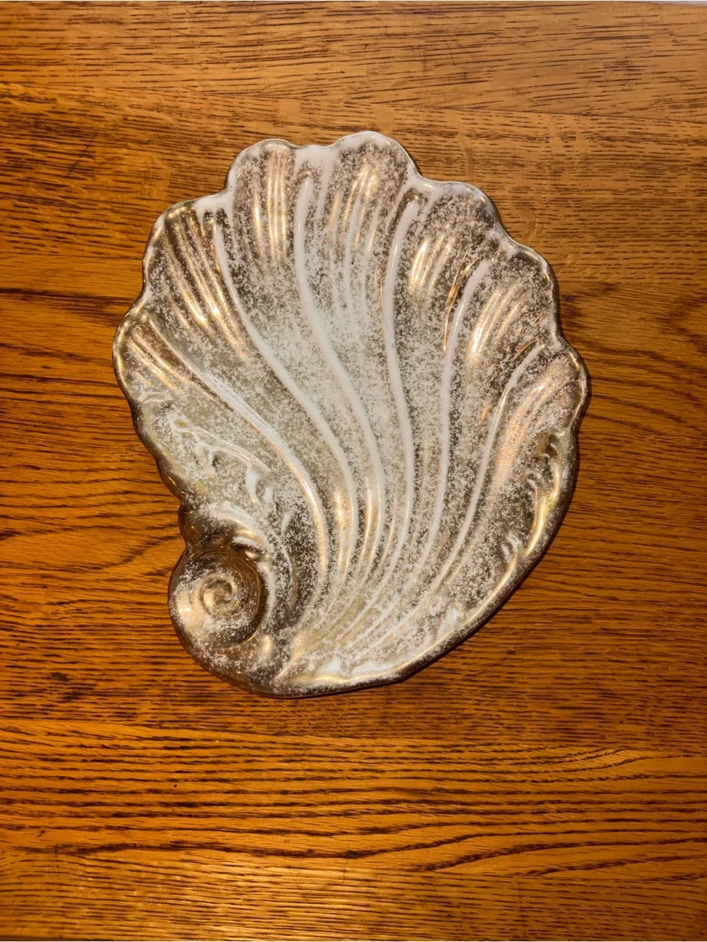 Vintage Ceramic Seashell Trinket Dish/Jewelry Tray